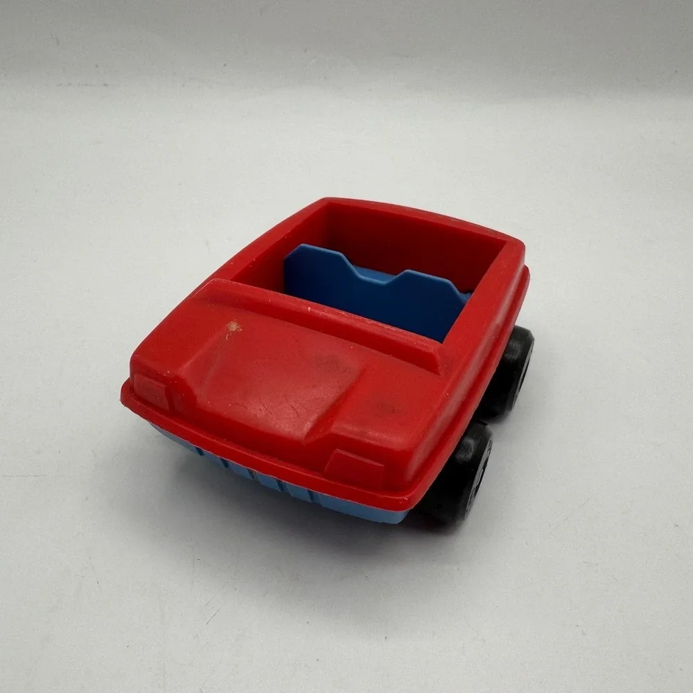Playskool Convertible Toy Car Kids Small Red Blue Vintage Plastic Vehicle‎